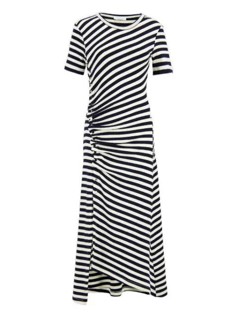 Rabanne striped gathered midi dress Black 25AJRO167LA0344