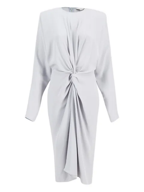 Stella McCartney satin draped-front midi dress Neutrals 6A05683FU372