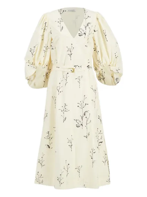 Altuzarra floral-print puff-sleeve midi dress White 3010SCP020