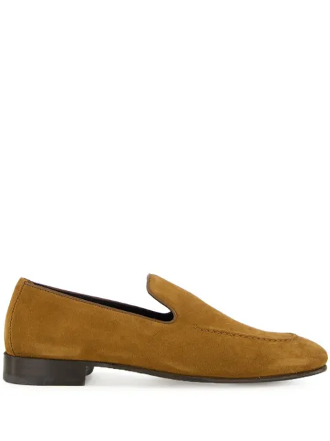 Manolo Blahnik stitch-detailing suede slip-on loafers Brown 3242905