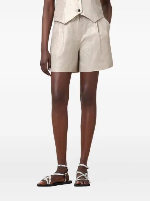 AllSaints Averie linen shorts Silver W069QC