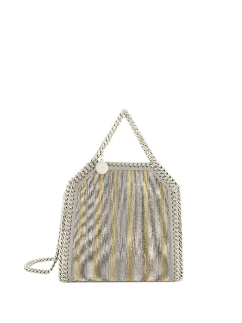 Stella McCartney Falabella striped metallic bag Silver 391698WP0613
