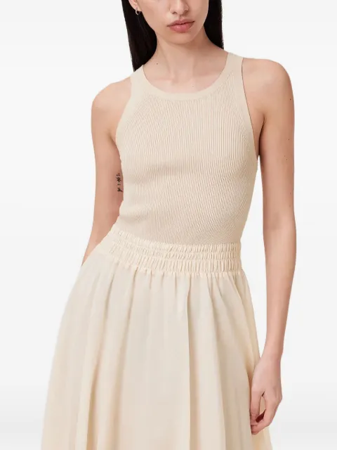 AllSaints ribbed knit smocked-waist dress Neutrals W188DC