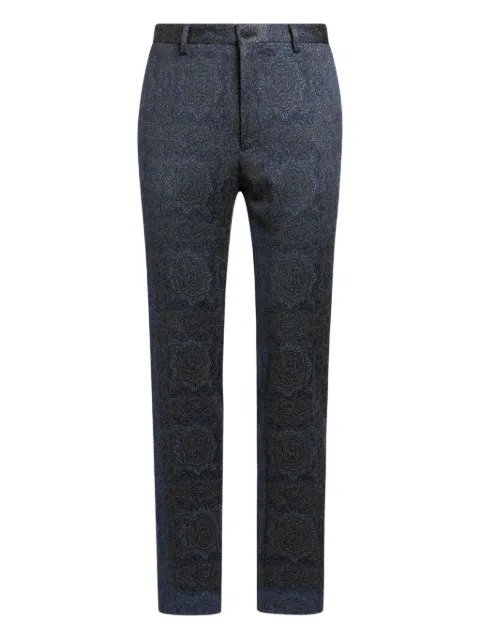 ETRO patterned-jacquard tailored trousers Blue MREA000599JJE17