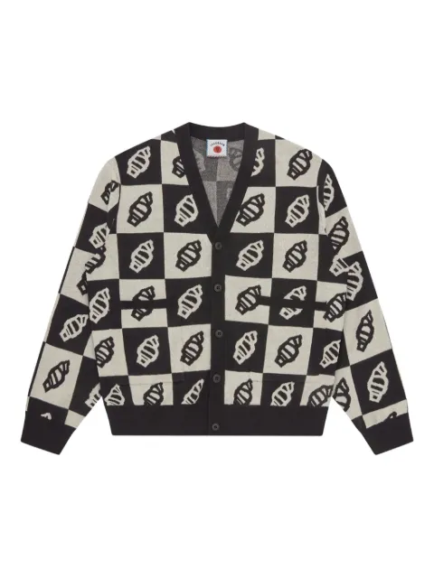 ICECREAM leaf-motif knitted cardigan Black IC25226