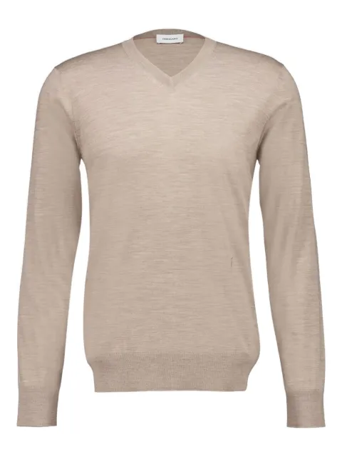 Ferragamo V-neck wool sweater Brown 786295