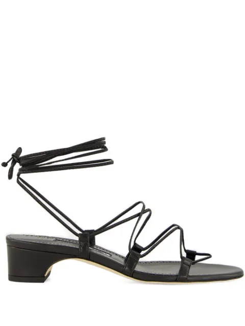 Manolo Blahnik lace-up block-heel sandals Black 2251817