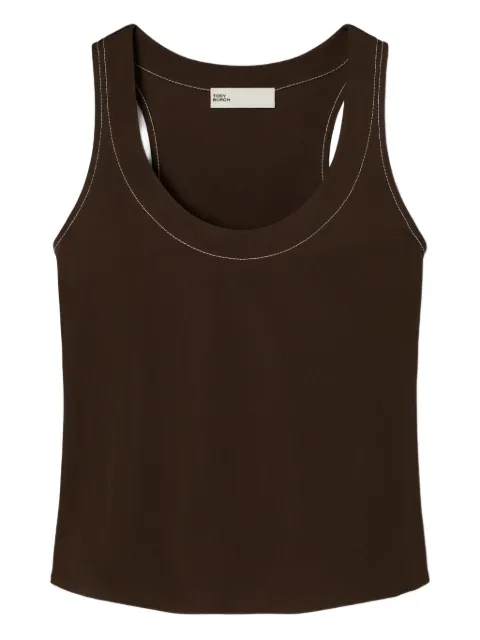Tory Burch contrast-stitched tank top Brown 170770