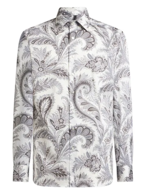 ETRO floral Paisley cotton shirt Grey MRIB000199SA5L1