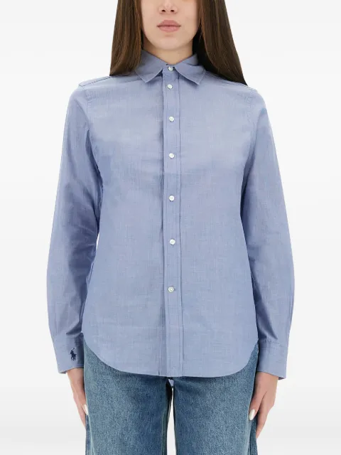 Polo Ralph Lauren end-on-end stretch slim fit cotton shirt Blue 211941509004