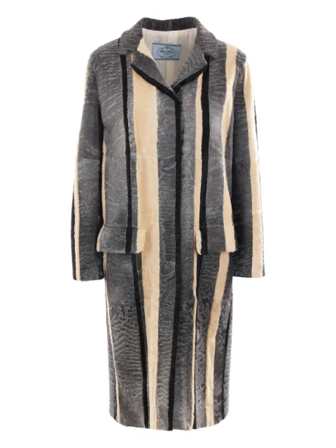 Prada striped fur coat Black 1664741LMMF0248