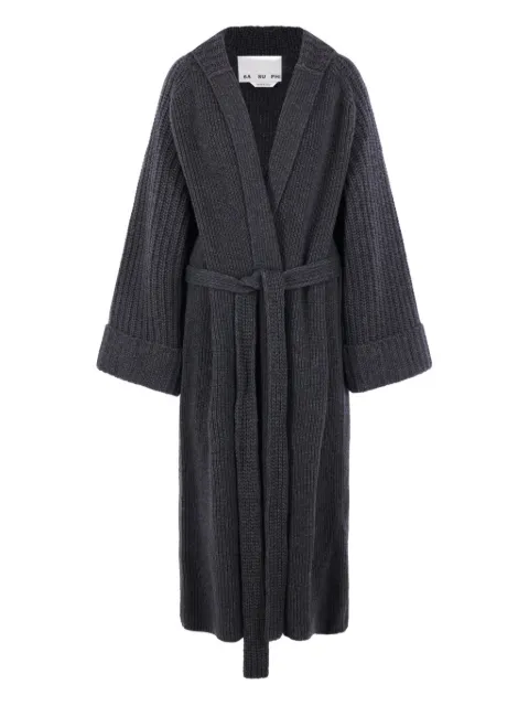 SA SU PHI hooded belted cardigan Grey S704BAE0019
