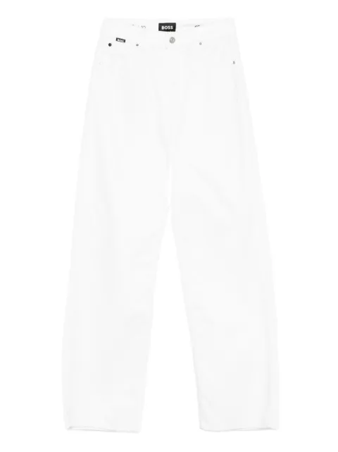 BOSS button-fly straight-leg jeans White 50538624