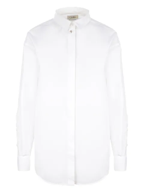 QUIRA classic-collar poplin shirt White Q101CPQ0001