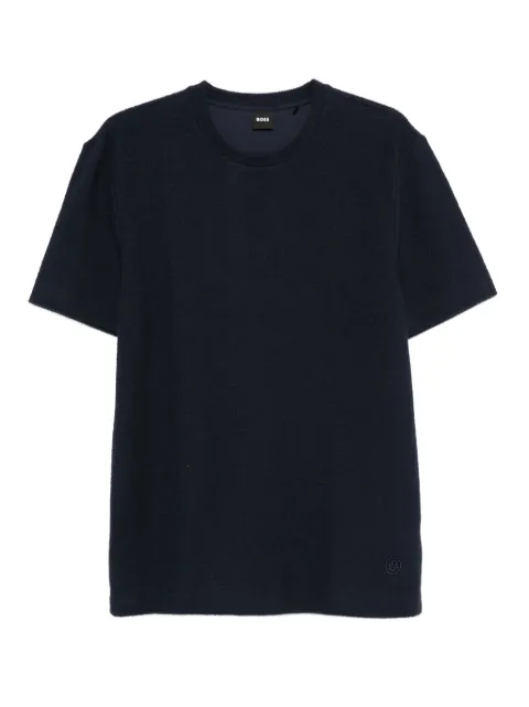 BOSS textured cotton T-shirt Blue 50536755