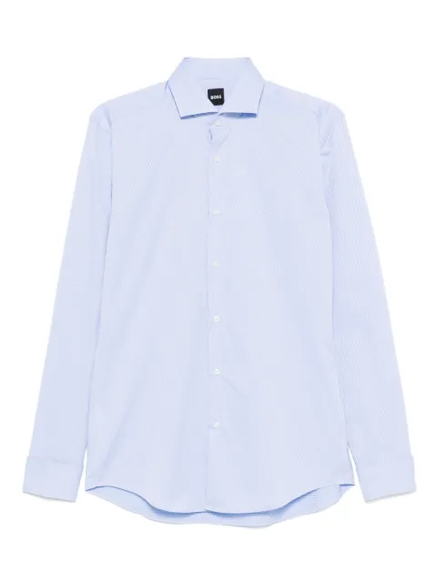 BOSS textured cotton shirt Blue 50539229