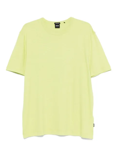 BOSS linen T-shirt Green 50537498