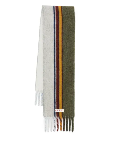 Marni logo-patch scarf Green SCZC0076Y0UAW051