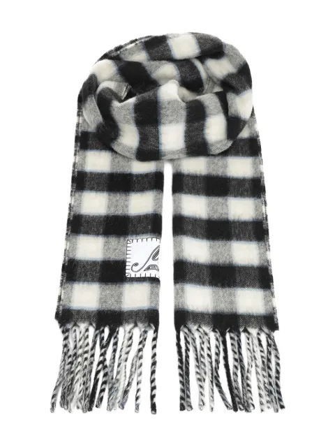 Marni plaid fringed scarf Black SCMC0140Y0UAW052