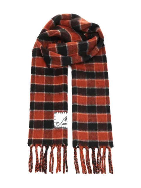 Marni checked fringed scarf Red SCMC0140Y0UAW052