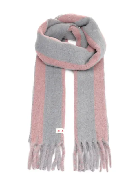 Marni striped fringed scarf Grey SCMC0138Y0UAW054LON55