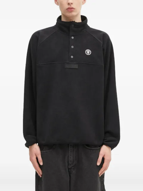 AAPE BY *A BATHING APE® button-placket fleece sweatshirt Black ASWB322XXN