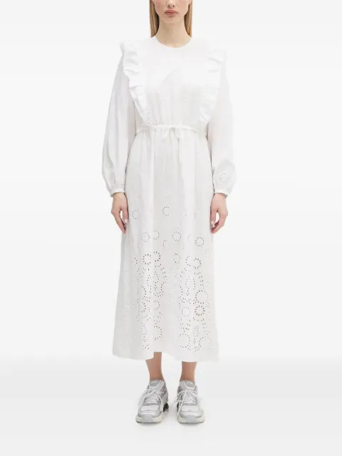 A.P.C. Ginger ruffle midi dress White COHFFF35154
