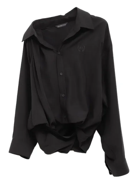 Balenciaga asymmetric button-up shirt Black 839287TRO37