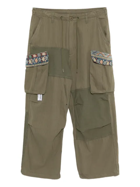 Musium Div. patchwork cargo pants Green MMUPTM00732X