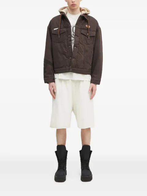 AAPE BY *A BATHING APE® appliqué-detail denim jacket Brown AJK7679XAN