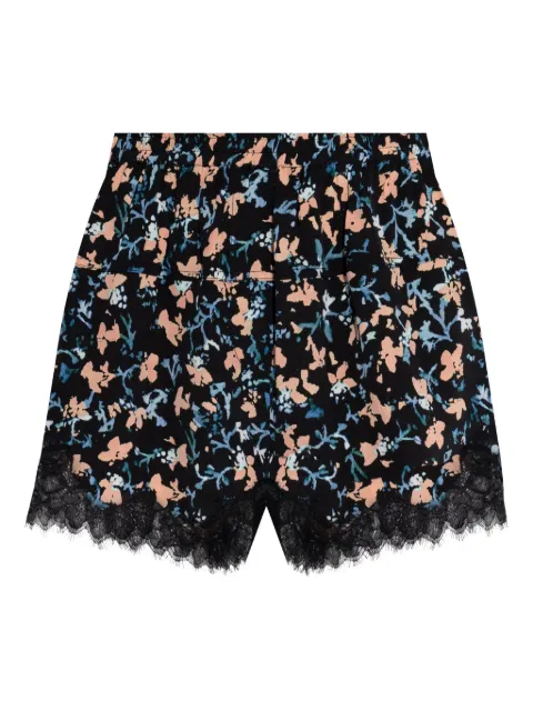 Ulla Johnson Noella floral-print lace-trim shorts Black PF250403