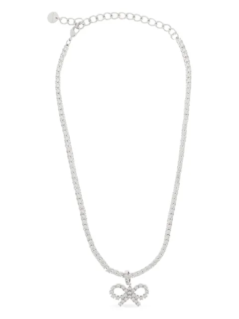 Self-Portrait bow-motif tennis necklace Silver PF25621NSL