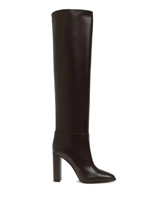 Le Silla 110mm Elsa block-heel leather boots Black 7060C100RBPPGLO