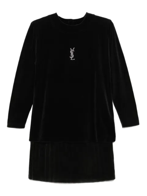 Saint Laurent Pre-Owned 1990-2000s velour ensemble Black 165324