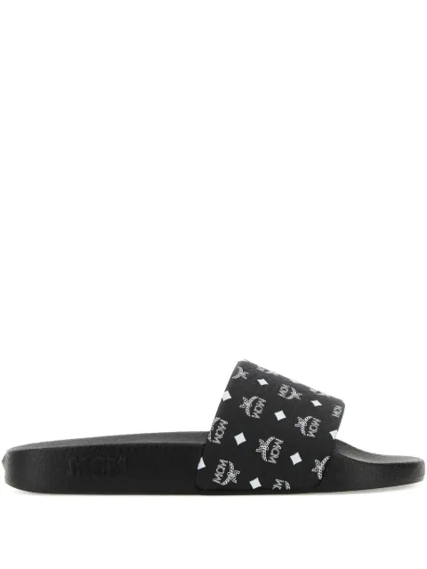 MCM monogram slides Black MESCAMM11
