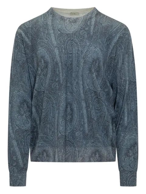 ETRO paisley crew-neck sweater Blue MRKF0096AK464