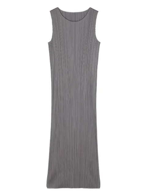 Pleats Please Issey Miyake pleated sleeveless dress Grey PP57JH114