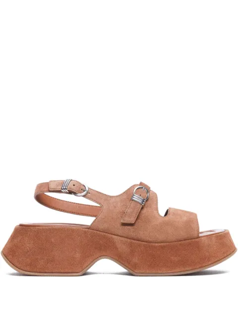 Vic Matie 60mm leather platform sandals Brown 1G3260DE02X050316