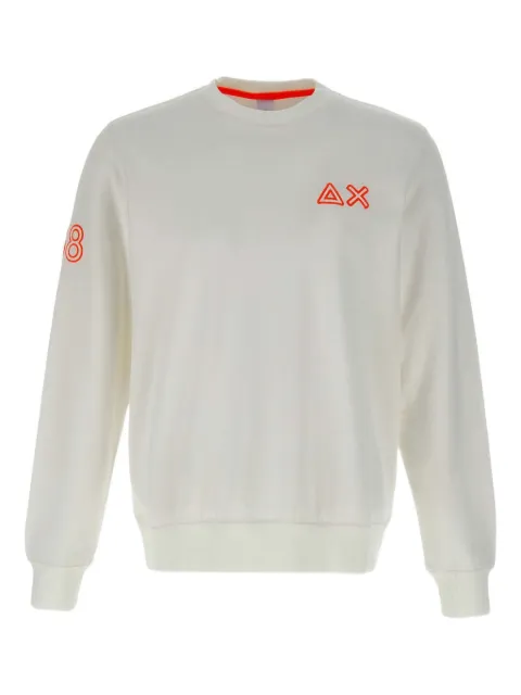 Sun68 logo-embroidered cotton sweatshirt White F3511531