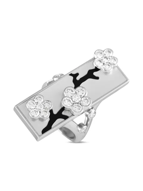 Van Cleef & Arpels Pre-Owned 18K white gold Miroir Des Eaux diamond and onyx ring Silver VC18011625