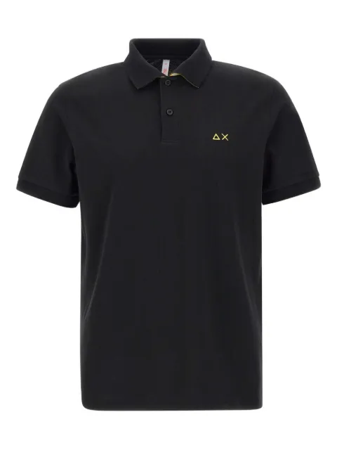 Sun68 logo-embroidered polo shirt Black A3511511