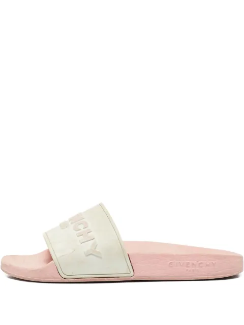 Givenchy Pre-Owned 2024 embossed logo slides White 1085159