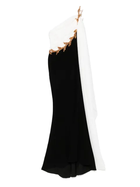 JEAN-LOUIS SABAJI embellished one-shoulder dress Black 6001254