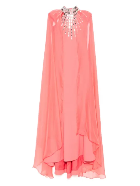 JEAN-LOUIS SABAJI embellished cape dress Pink 6001221