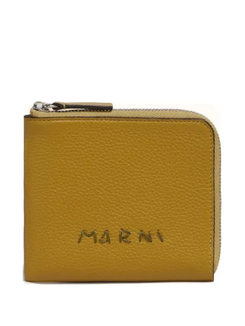 Marni zip-around wallet with mending-embroidery Yellow PFMI0095Q0P6533