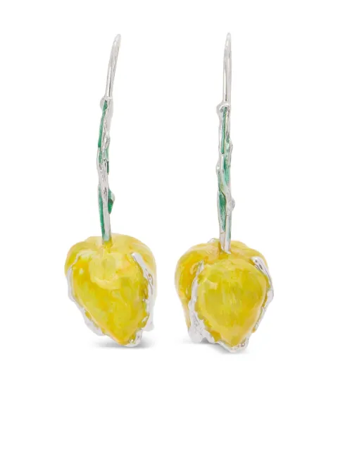 Marni enamelled tulip earrings Yellow ORMV0605A0P6528