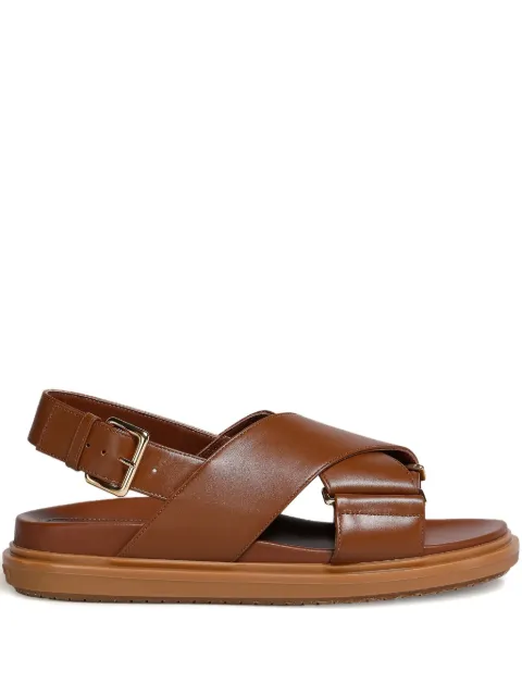 Marni leather Fussbett sandals Brown FBMS015701P3614