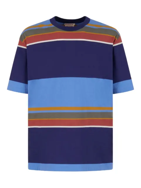 Marni striped cotton t-shirt Blue HUMU0287X1UTC535