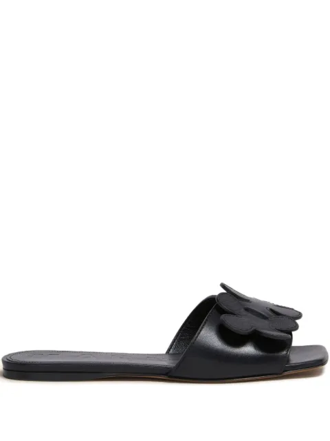 Marni floral-appliqué slide sandals Black SAMS029700P7404