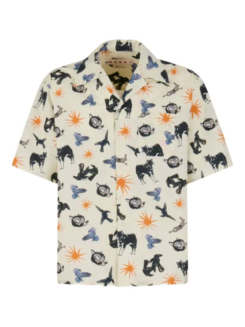 Marni graphic print short-sleeve shirt White CUMU0213A5UTC543